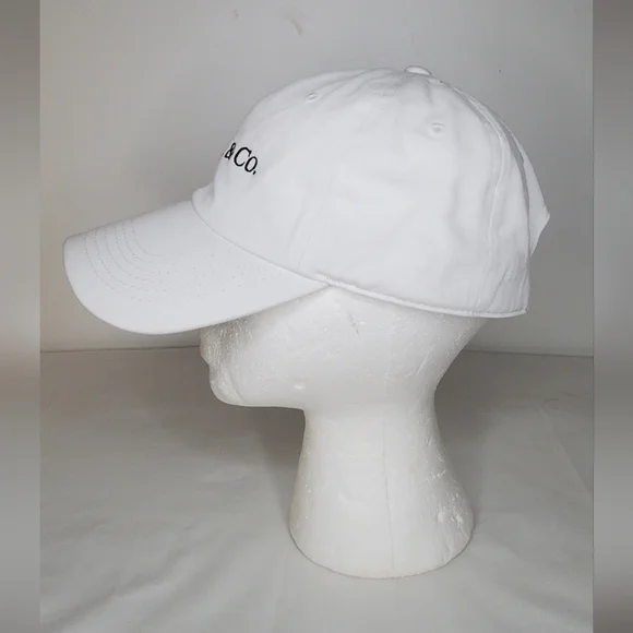 Ethos KB One Size White Cap W/ Tiffany & Co. Embroidered Logo Adjustable Strap - Picture 3 of 9